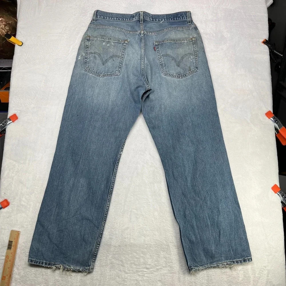 Levi's 569‎ Loose Straight Jeans Men's Blue Denim Cotton Zip Fly Y2K - 34X30.5